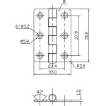 SCHARNIER 50X35X1,5MM RVS A4 ( a 1 st  )