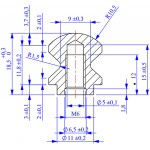 DRUKKNOP VOOR 16MM MESSING GEPOLIJST VOOR MINI ( a 1 st  )