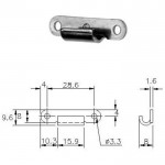 SLUITHAAK VOOR AANTREKSLUITING 35X10MM PROTEX RVS 01-504SS 25.6x9.6X1.6 VLAK ( a 1 st  )