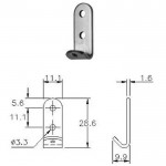 SLUITHAAK VOOR AANTREKSLUITING 50X22MM PROTEX RVS 02-504SS 11.1X28.6X1.6 VLAK ( a 1 st  )