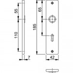 HOPPE RENOVATIESCHILD 378 SL56 185X42MM F2 PER PAAR ( a 1 PR  )